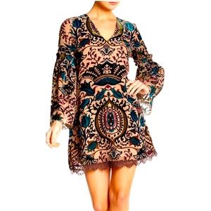 ALEXIA ADMOR Embroidered Velvet Multicolor Dress